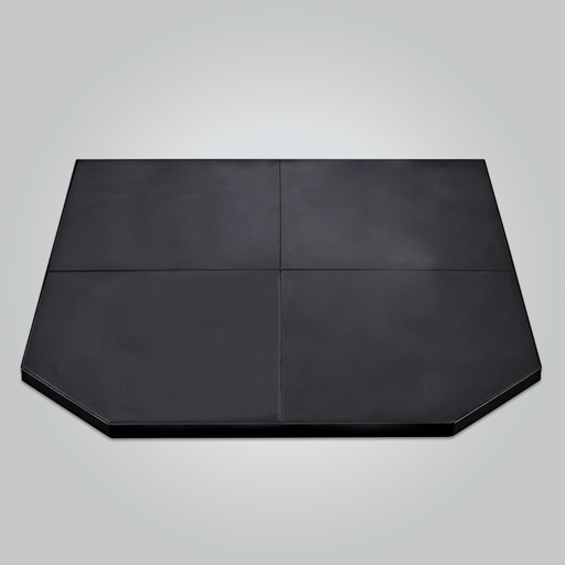 Matte Black Tile Straight Wall Hearth 1050 x 1050